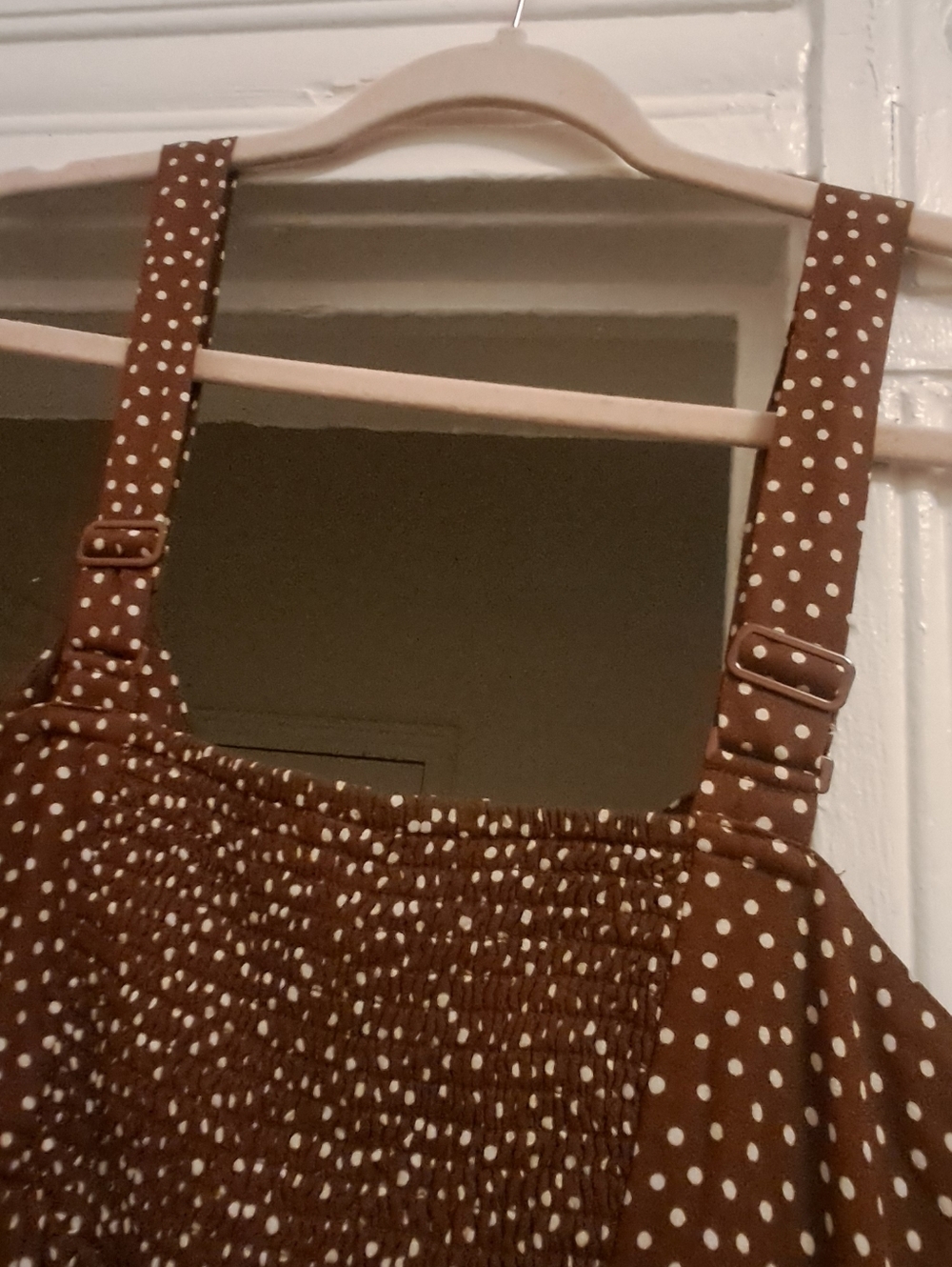 NWT Old Navy Brown Mini Dress With White Polkadots - Picture 6 of 6